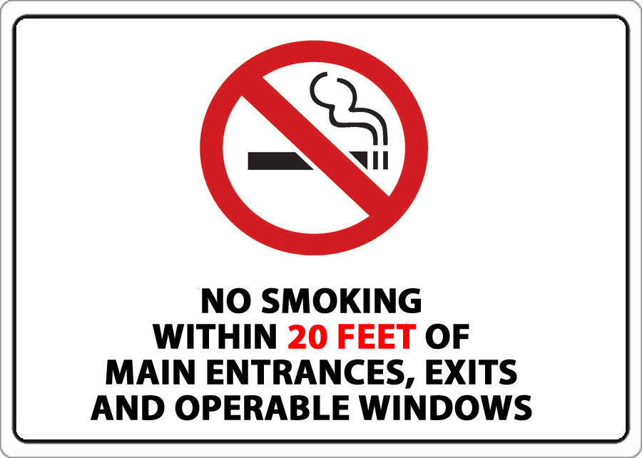 ZING No Smoking Label, Within 20 Ft., 5Hx7W, 2-Pk - official Zing product image 1