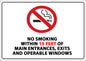 ZING No Smoking Window Decal, 15 Ft, 5X7"W, 2-Pk - 1873D