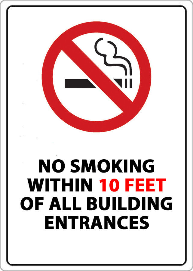 ZING No Smoking Window Decal, 10Ft, 7X5In W, 2-Pk - 1875D