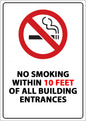 ZING No Smoking Window Decal, 10Ft, 7X5In W, 2-Pk - 1875D