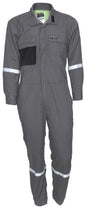 MCR Safety SBC1011 - Summit Breeze® Flame Resistant (FR) Coverall - Gray 5.5-ounce Inherent Blend Material - Long Sleeve with Vented Underarms and Back - 1 Inch Silver Reflective FR Stripes - CAT2 - ASTM F1930 Tested - Less Than 8% Body Burn