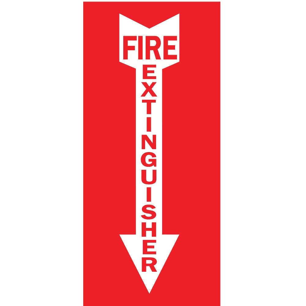 ZING Sign, Fire Extinguisher, 3.25"Wx14"H, Plastic - 1885