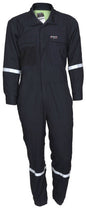 MCR Safety SBC1012 - Summit Breeze® Flame Resistant (FR) Coverall Navy 5.5-ounce Inherent Blend Material - Long Sleeve with Vented Underarms and Back - 1 Inch Silver FR Reflective Stripes - CAT2 - ASTM F1930 Tested - Less Than 8% Body Burn