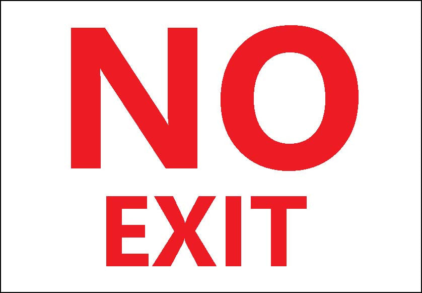 ZING Sign, Nfpa No Exit Sign, 5X7 2/Pk Adhesive - official Zing product image 1