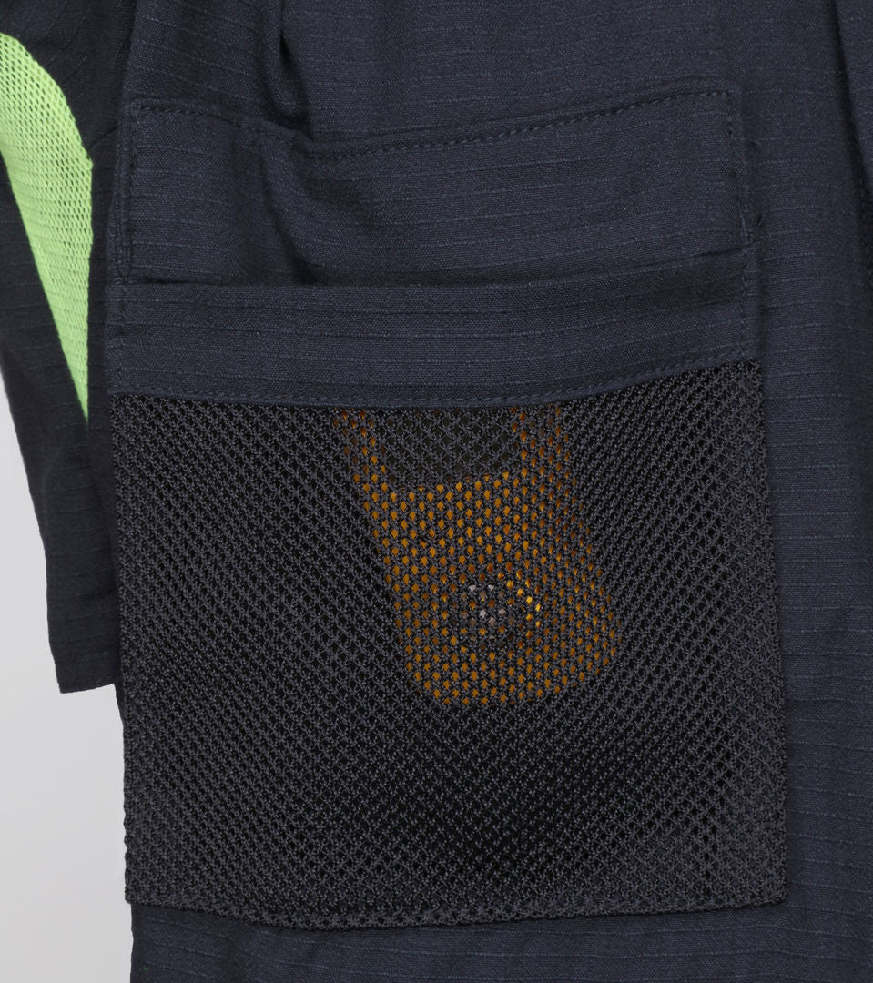 MCR Safety SBC1012 - Summit Breeze® Flame Resistant (FR) Coverall Navy 5.5-ounce Inherent Blend Material - Long Sleeve with Vented Underarms and Back - 1 Inch Silver FR Reflective Stripes - CAT2 - ASTM F1930 Tested - Less Than 8% Body Burn — manufacturer image 7