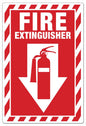 ZING Sign, Fire Extinguisher,Picto, Down Arrow, 10X7,Adhesive - 1887S