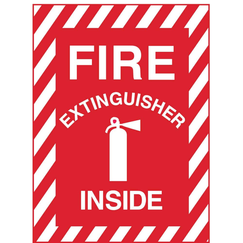 ZING Sign, Fire Extinguisher Inside, Picto, 10X7, Plastic - 1890