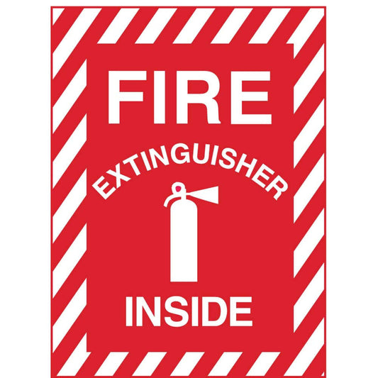 ZING Sign, Fire Extinguisher Inside, Picto, 10X7, Plastic - 1890