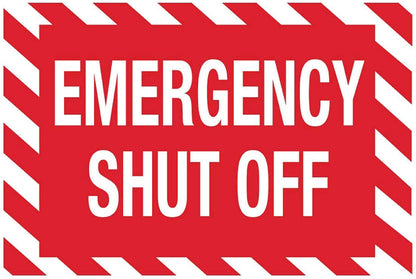 ZING Sign, Emergency Shut Off, 10X14, Adhesive - official Zing product image 1