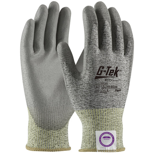 G-Tek® ECO Series™: Seamless Knit Dyneema® Phoenix Blended Glove with Polyurethane Coated Flat Grip on Palm & Fingers