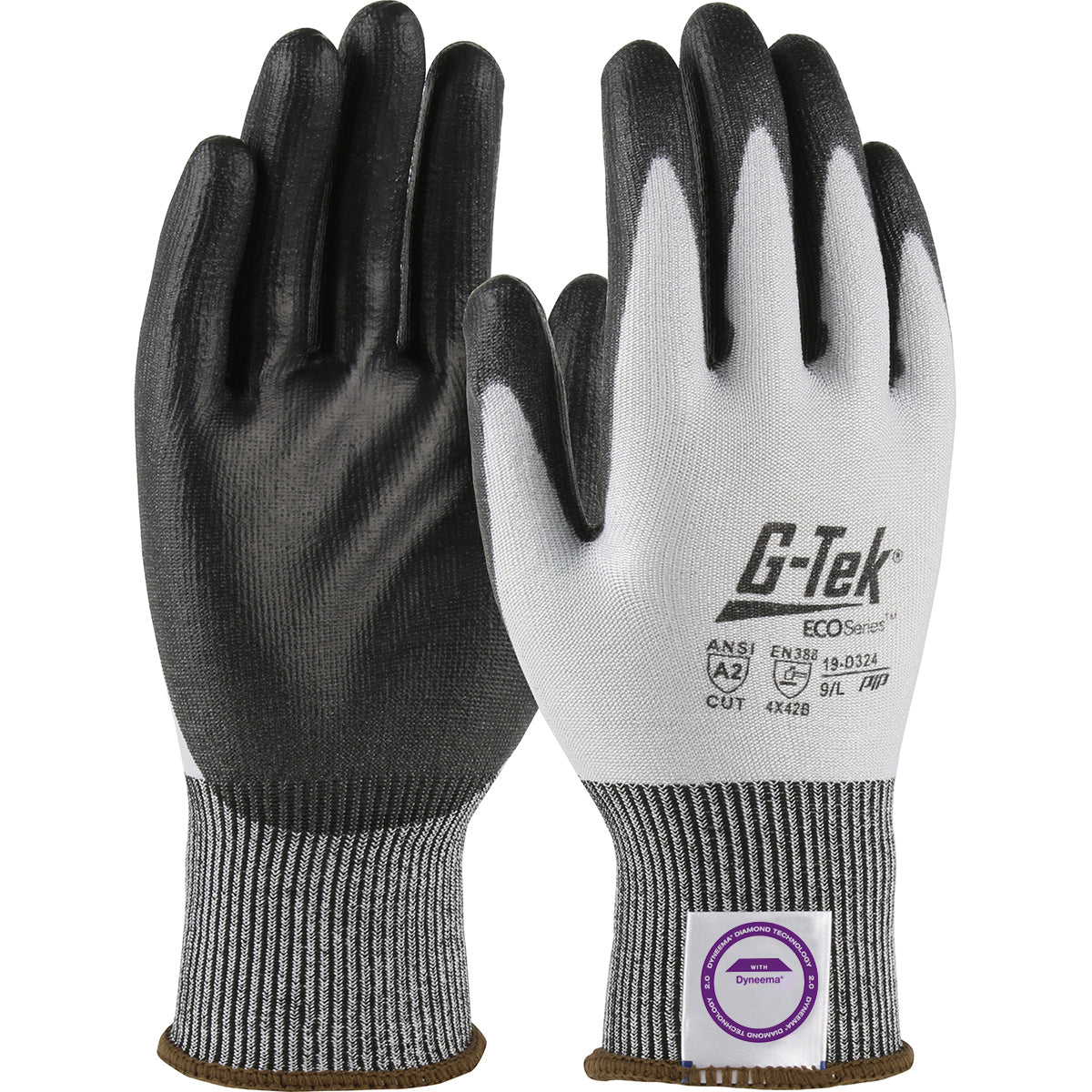 G-Tek® ECO Series™: Seamless Knit Dyneema® Phoenix Blended Glove with Polyurethane Coated Flat Grip on Palm & Fingers