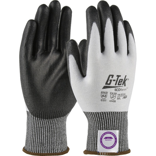 G-Tek® ECO Series™: Seamless Knit Dyneema® Phoenix Blended Glove with Polyurethane Coated Flat Grip on Palm & Fingers