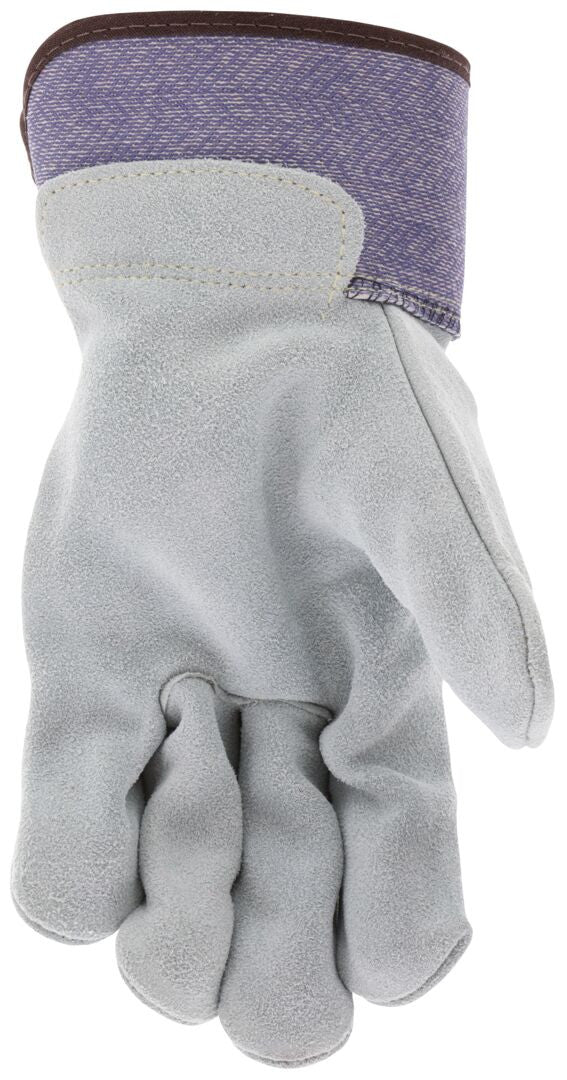 Sidekick Leather Palm Work Gloves, Cowhide Split, Rubberized Safety Cuff, Kevlar Sewn