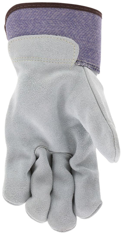 Sidekick Leather Palm Work Gloves, Cowhide Split, Rubberized Safety Cuff, Kevlar Sewn