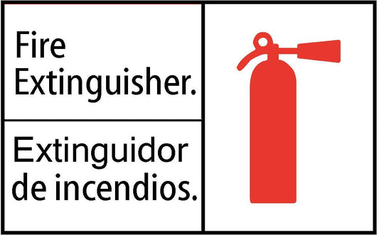 ZING Sign, Fire Extinguisher, Bilingual, ANSI, Picto, 7X10, Plastic - 1903