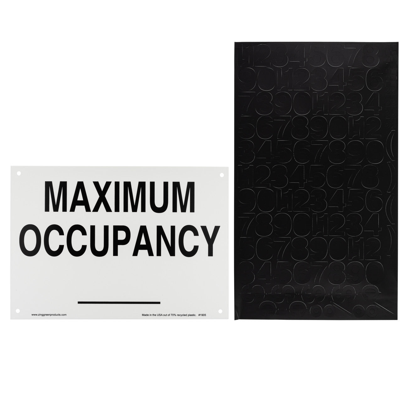ZING Sign, Maximum Occupancy, Aluminum, 10X14 - official Zing product image 3