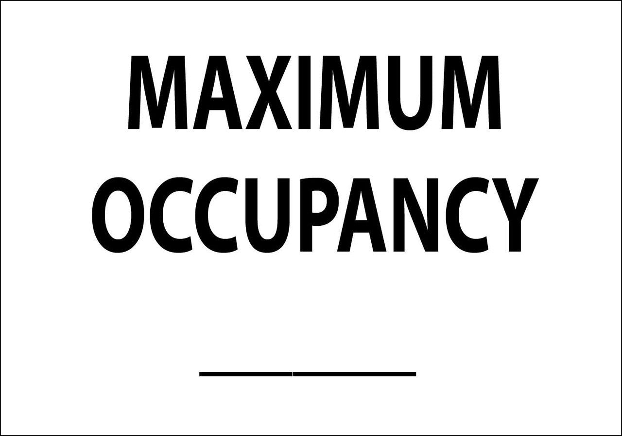 ZING Sign, Maximum Occupancy, Adhesive, 7X10 - official Zing product image 1