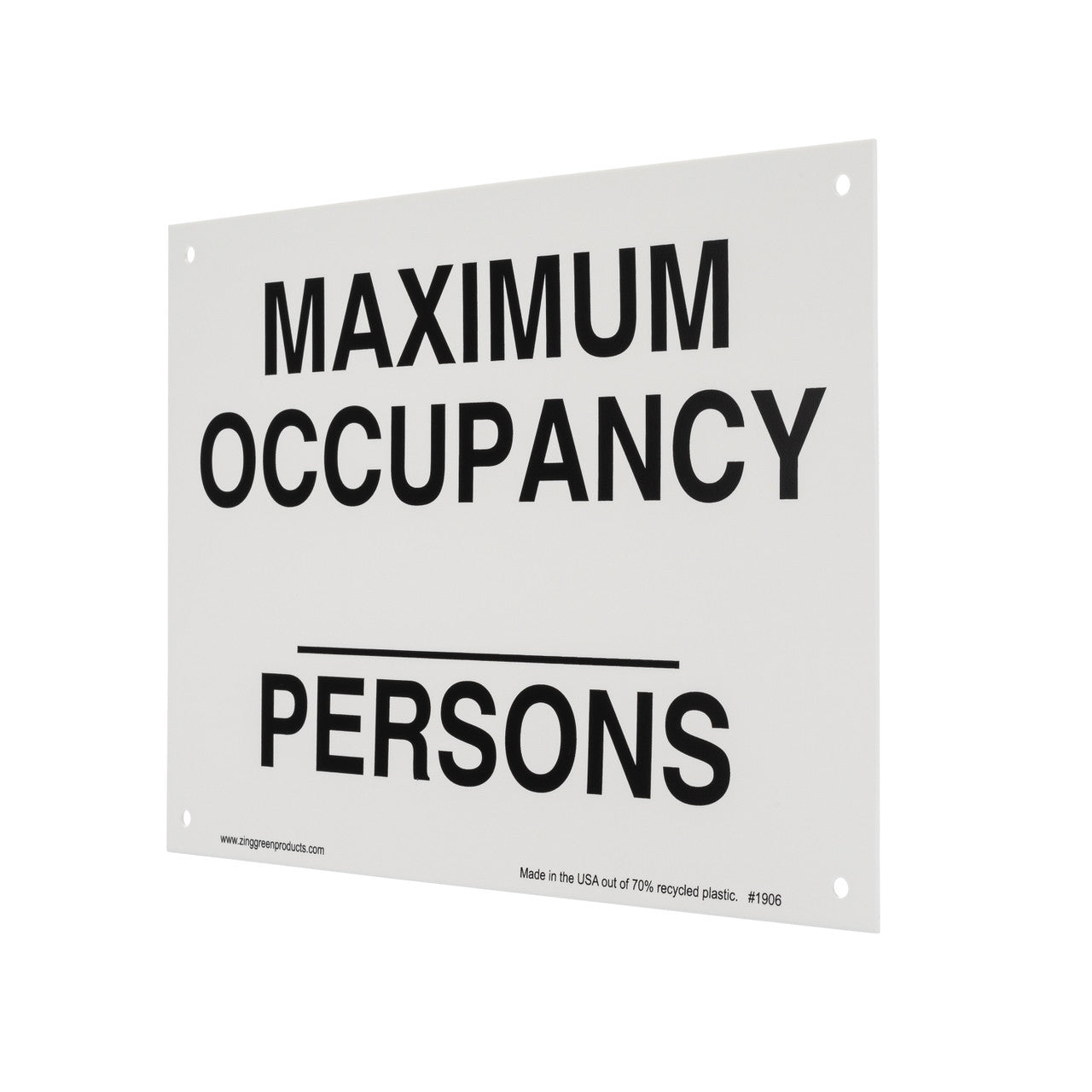 ZING Sign, Maximum Occupancy Persons, Adhesive, 10X14 - official Zing product image 3