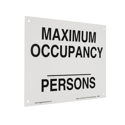 ZING Sign, Maximum Occupancy Persons, Aluminum, 10X14 - official Zing product image 4