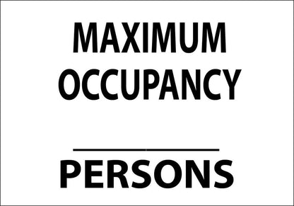 ZING Sign, Maximum Occupancy Persons, Adhesive, 10X14 - official Zing product image 5
