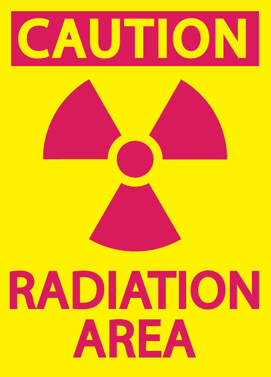 ZING Caution Radiation Area Sign, 10X7, Self-Adhesive - image 1