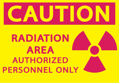 ZING Caution Radiation Area Authorized Personnel Only Sign, 7X10 Sign, Self-Adhesive - image 1