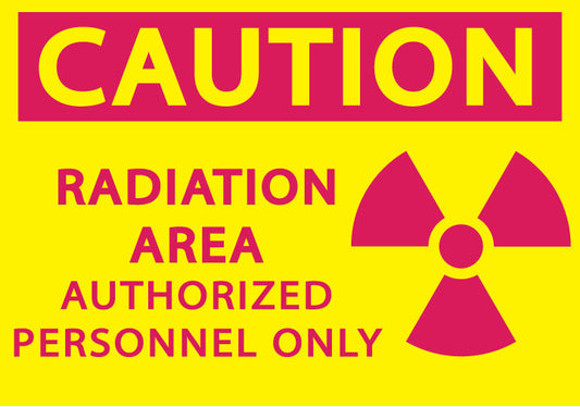 ZING Caution Radiation Area Authorized Personnel Only Sign, 7X10 Sign, Self-Adhesive - image 1