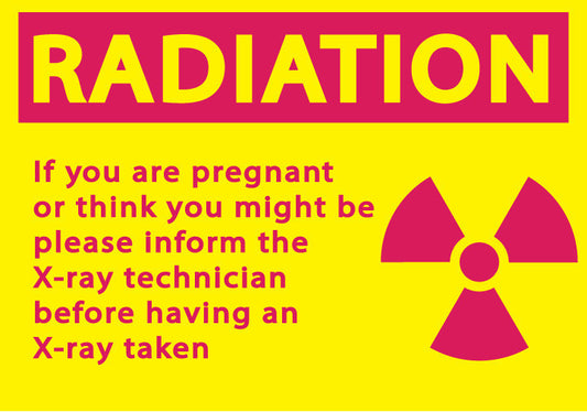 ZING Radiation Notify X-Ray Technician Sign, 7X10, Self-Adhesive - image 1
