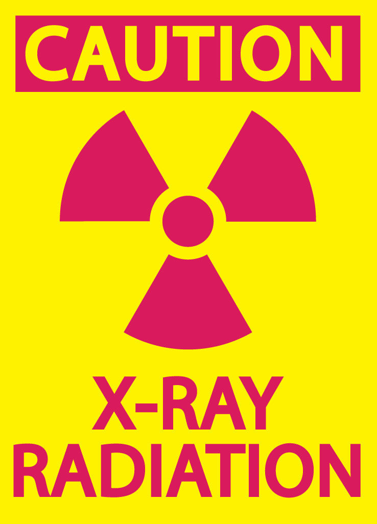 ZING Caution X-Ray Radiation, 10X7 Sign, Self-Adhesive - image 1