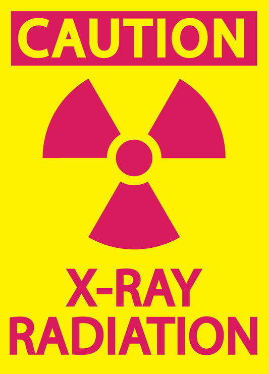 ZING Caution X-Ray Radiation, 10X7 Sign, Self-Adhesive - image 1