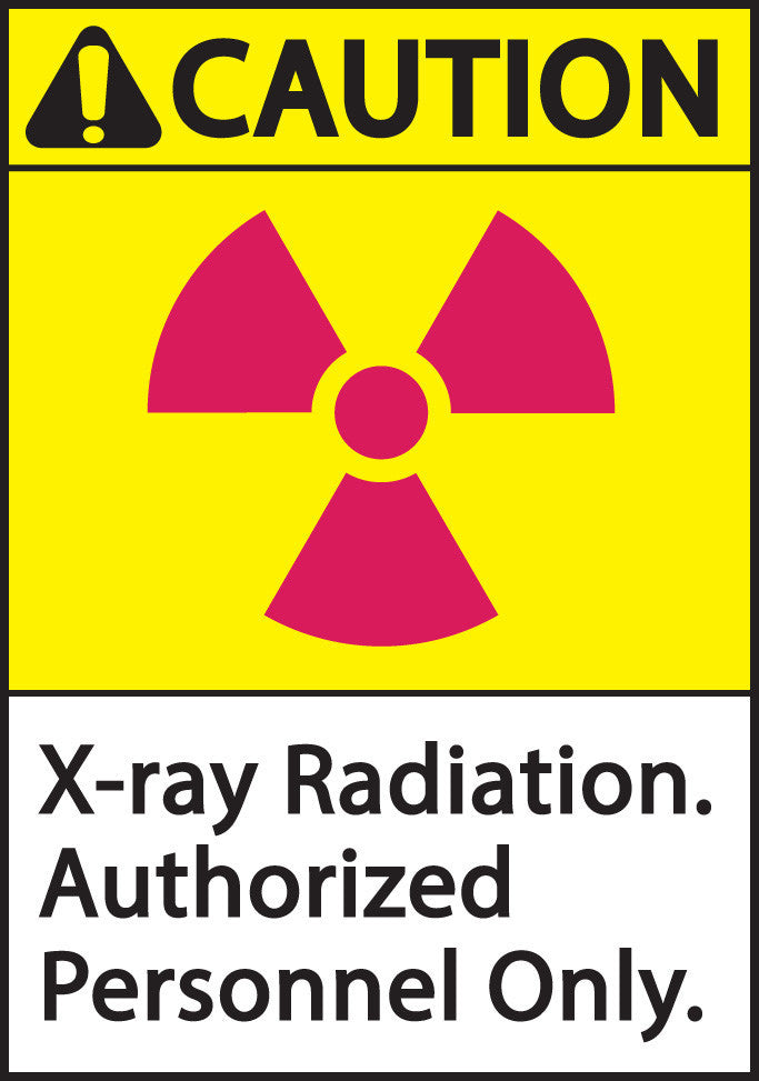 ZING Caution X-Ray Radiation ANSI Sign, 10X7, Self-Adhesive - 1935S