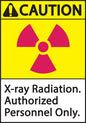 ZING Caution X-Ray Radiation ANSI Sign, 10X7, Self-Adhesive - 1935S