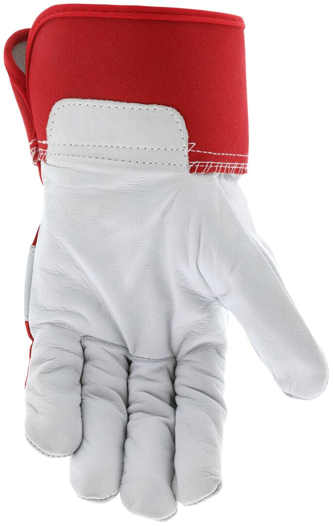 Goatskin Leather Palm Work Gloves, Premium A-Grade, Wing Thumb, Safety Cuff