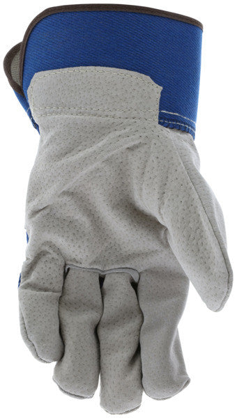 Mustang Pigskin Leather Palm Gloves, Premium A Grade, Fleece Lined, Rubberized Safety Cuff