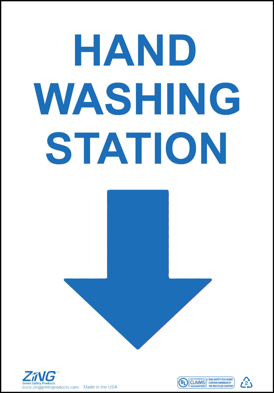 ZING Sign, Hand Washing Station, 14X10 Adhesive - official Zing product image 1