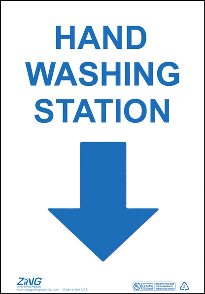 ZING Sign, Hand Washing Station, 10X7 Adhesive - official Zing product image 1
