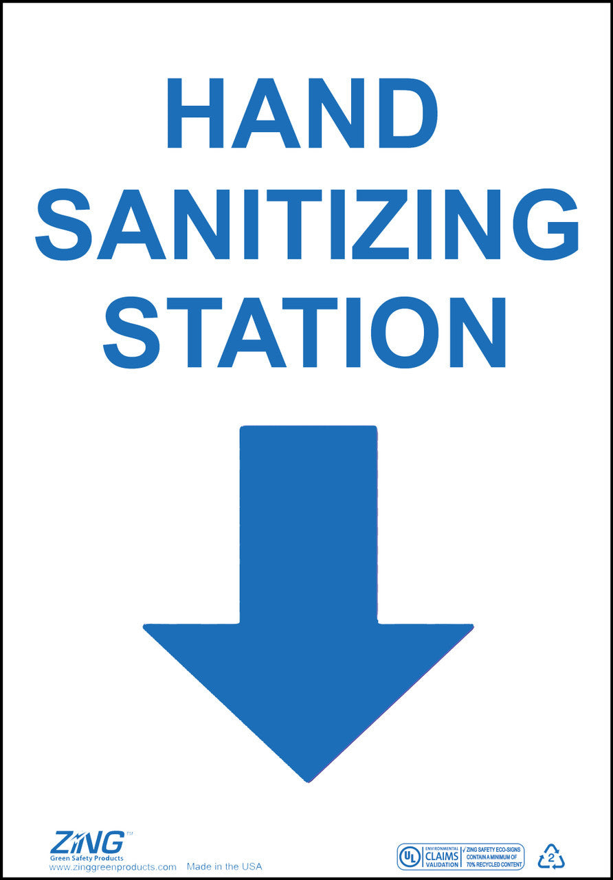 ZING Sign, Hand Sanitizing Station, 14X10 Aluminum - official Zing product image 1