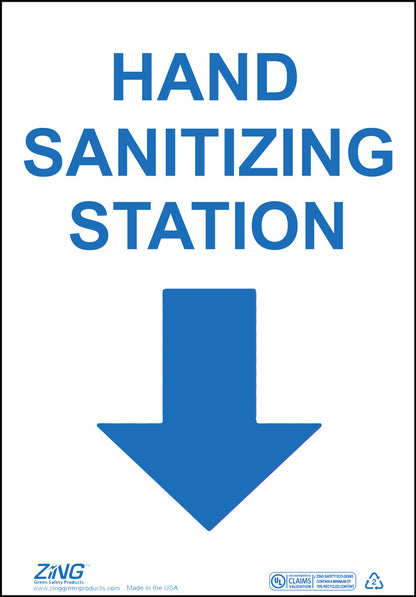 ZING Sign, Hand Sanitizing Station, 14X10 Adhesive - official Zing product image 1
