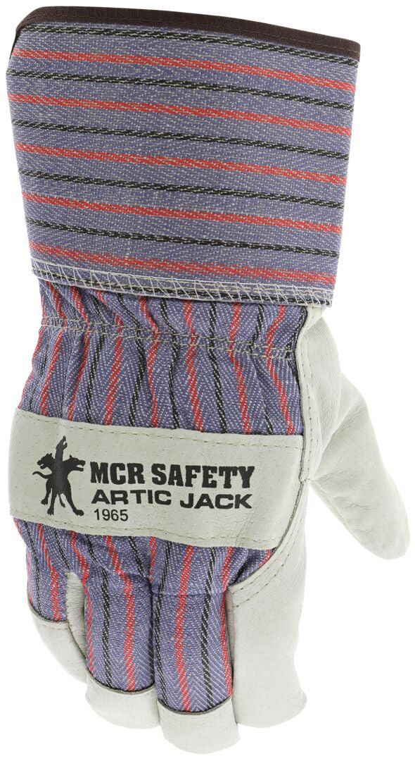 Artic Jack Grain Pigskin Leather Palm Gloves, Thermosock Lined, Rubberized Safety Cuff
