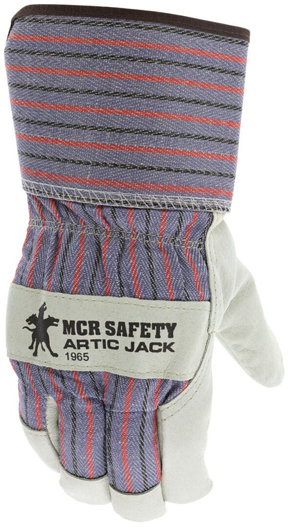 Artic Jack Grain Pigskin Leather Palm Gloves, Thermosock Lined, Rubberized Safety Cuff