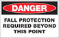 ZING Sign, Danger, Fall Protection Requi Beyond This Point, 7X10, Plastic - official Zing product image 1