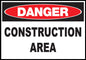 ZING Sign, Danger, Construction Area, 7X10, Plastic - 1972