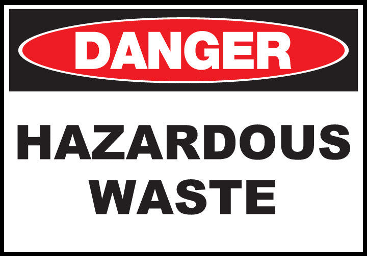 ZING Sign, Danger, Hazardous Waste 10X14 In. Plastic.. - official Zing product image 2