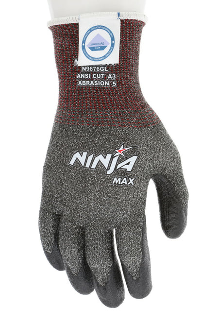 N9676G - MCR Safety CutPro® - Ninja® Max Cut-Resistant Work Gloves - 10-Gauge Dyneema® Diamond Technology - Bi-Polymer Coated Palm and Fingertips