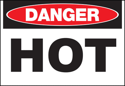 ZING Sign, Danger, Hot 10X14 In. Adhesive.. - official Zing product image 2