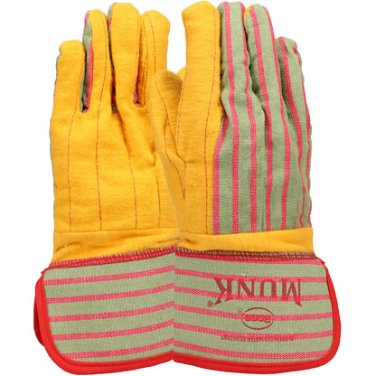 Boss 1BC5510 – Regular Grade Chore Glove with Double Layer Palm, Cotton Back and Nap-Out Finish - Rubberized Safety Cuff