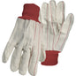 Boss 1JC28013R – Cotton/Polyester Double Palm Glove with Nap-In Finish - Red Knit Wrist