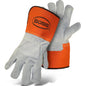 Boss 1JL2396 – Superior Grade Split Cowhide Leather Double Palm Glove with Full Leather Back and Aramid Stitching - Rubberized Gauntlet Cuff