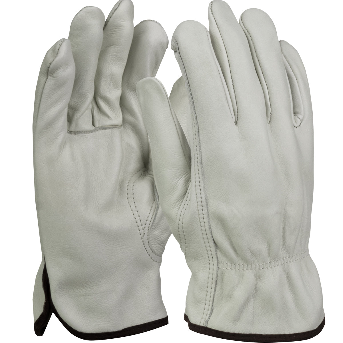 PIP 1JL6133 – Top Grain Cowhide Leather Drivers Glove with White Waffle Knit Thermal Lining - Keystone Thumb