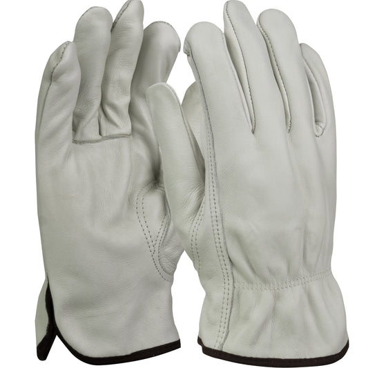 PIP 1JL6133 – Top Grain Cowhide Leather Drivers Glove with White Waffle Knit Thermal Lining - Keystone Thumb